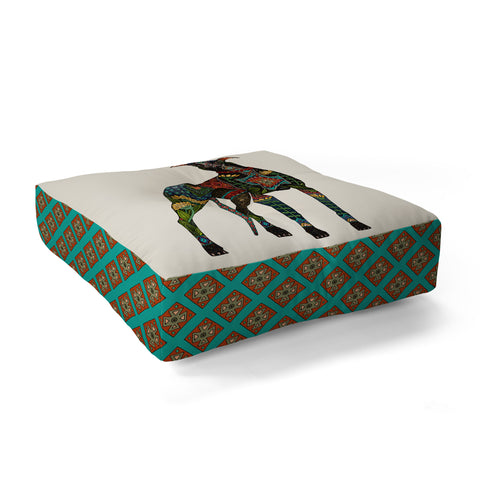 Sharon Turner greyhound ivory Floor Pillow Square