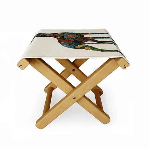 Sharon Turner greyhound ivory Folding Stool