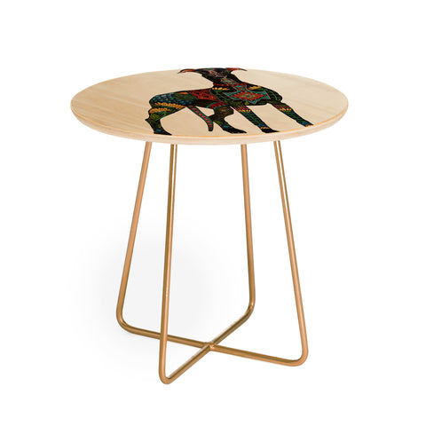 Sharon Turner greyhound ivory Round Side Table