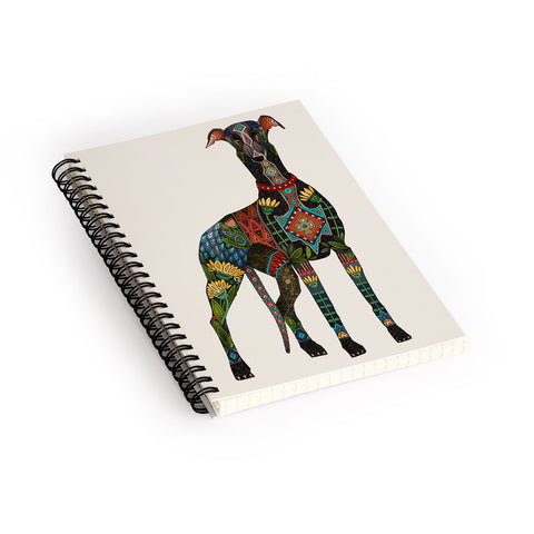 Sharon Turner greyhound ivory Spiral Notebook