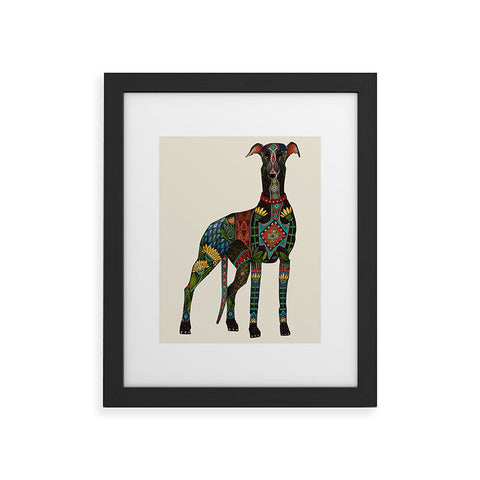 Sharon Turner greyhound ivory Framed Art Print