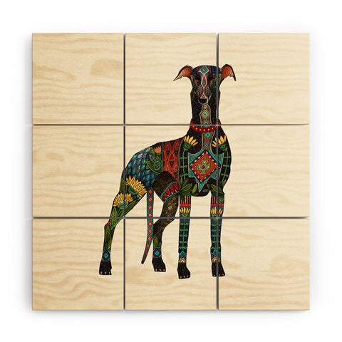 Sharon Turner greyhound ivory Wood Wall Mural