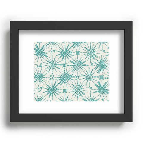 Sharon Turner hachure shibori teal Recessed Framing Rectangle