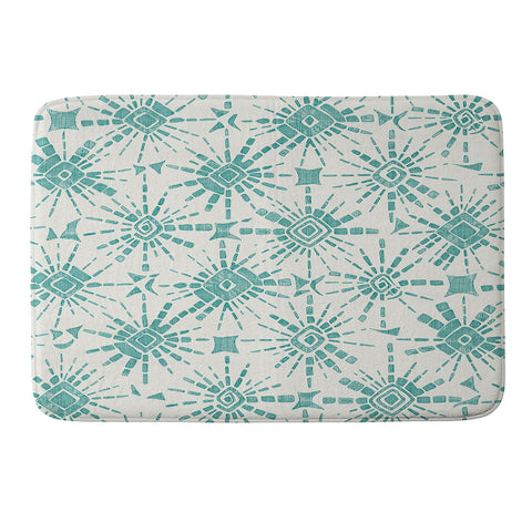 Sharon Turner hachure shibori teal Memory Foam Bath Mat