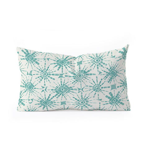 Sharon Turner hachure shibori teal Oblong Throw Pillow
