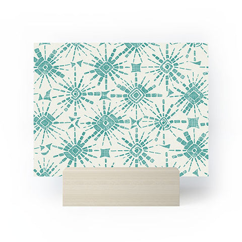 Sharon Turner hachure shibori teal Mini Art Print