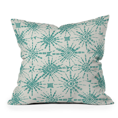 Sharon Turner hachure shibori teal Throw Pillow