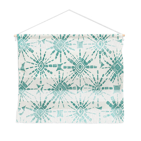 Sharon Turner hachure shibori teal Wall Hanging Landscape