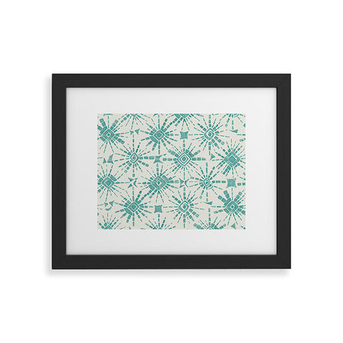 Sharon Turner hachure shibori teal Framed Art Print