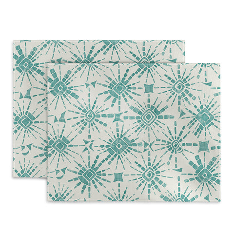 Sharon Turner hachure shibori teal Placemat