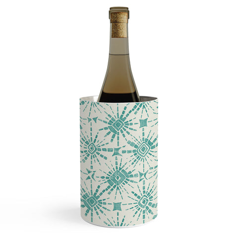Sharon Turner hachure shibori teal Wine Chiller