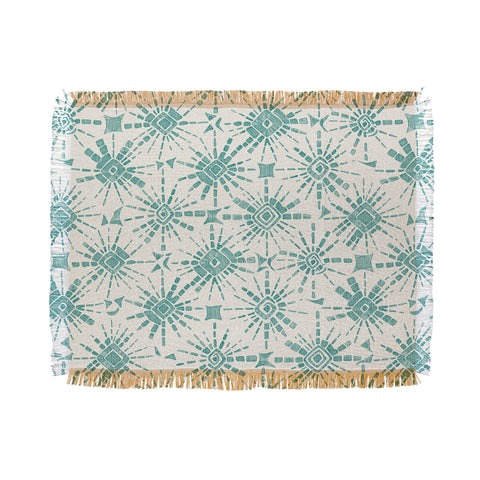 Sharon Turner hachure shibori teal Throw Blanket