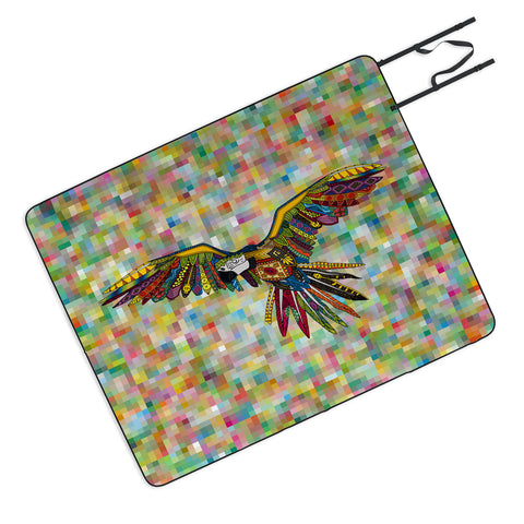 Sharon Turner Harlequin Parrot Picnic Blanket