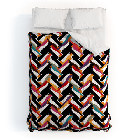 Sharon Turner Herringbone Penguin Comforter