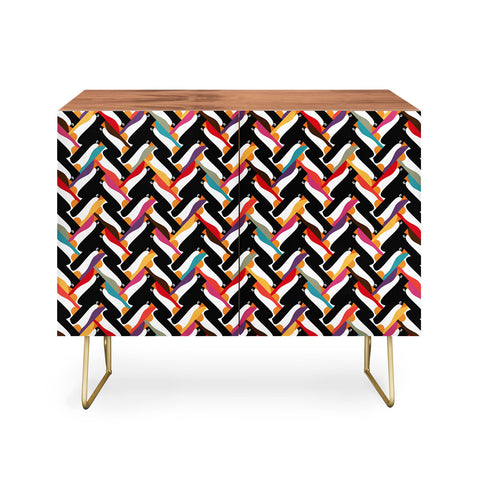 Sharon Turner Herringbone Penguin Credenza