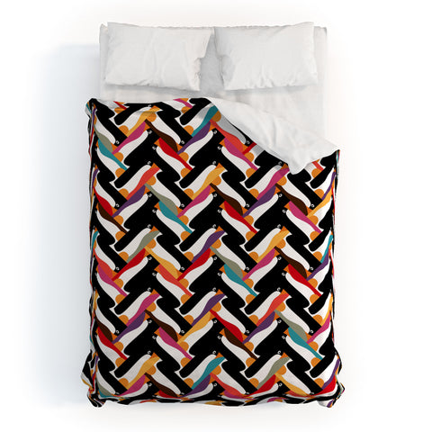 Sharon Turner Herringbone Penguin Duvet Cover