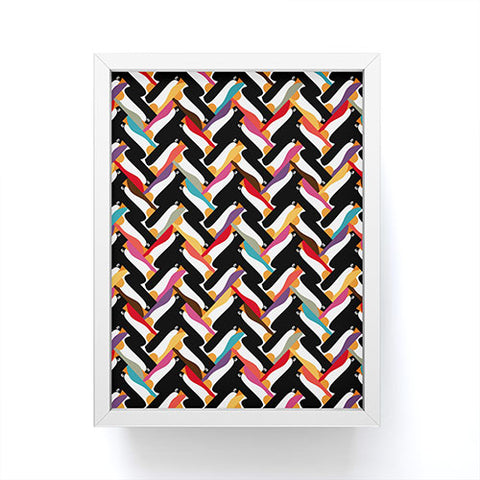 Sharon Turner Herringbone Penguin Framed Mini Art Print