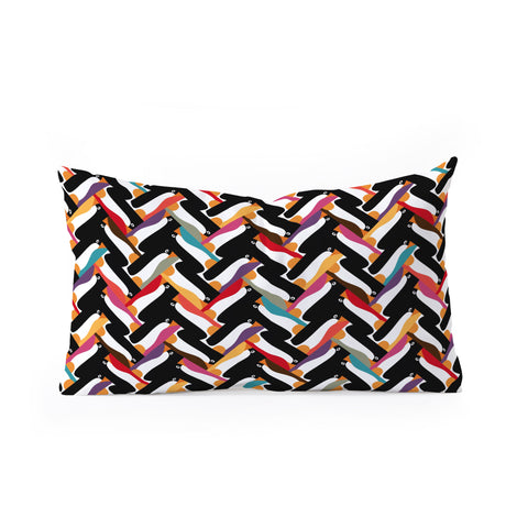 Sharon Turner Herringbone Penguin Oblong Throw Pillow