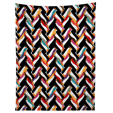 Sharon Turner Herringbone Penguin Tapestry