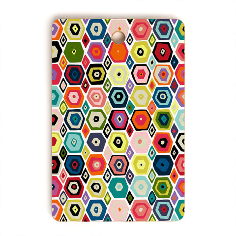 Sharon Turner hex diamond white Cutting Board Rectangle