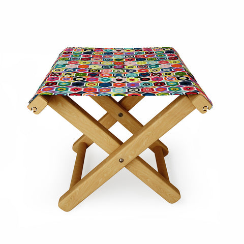 Sharon Turner hex diamond white Folding Stool