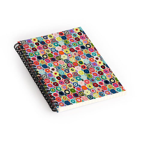 Sharon Turner hex diamond white Spiral Notebook