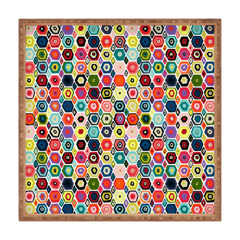 Sharon Turner hex diamond white Square Tray