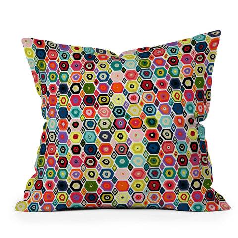 Sharon Turner hex diamond white Throw Pillow