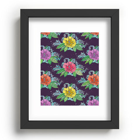 Sharon Turner Hibiscus Surf Grape Recessed Framing Rectangle