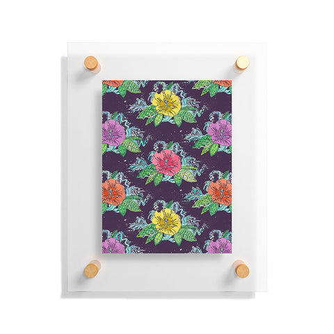 Sharon Turner Hibiscus Surf Grape Floating Acrylic Print