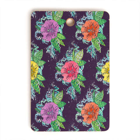 Sharon Turner Hibiscus Surf Grape Cutting Board Rectangle