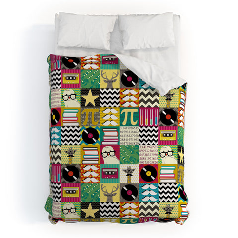 Sharon Turner Hip Hip Geek Duvet Cover