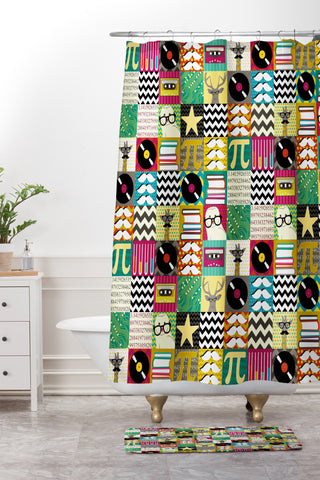 Sharon Turner Hip Hip Geek Shower Curtain And Mat