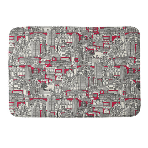 Sharon Turner Hong Kong toile red Memory Foam Bath Mat