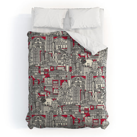 Sharon Turner Hong Kong toile red Comforter