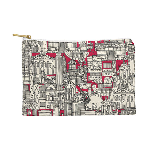 Sharon Turner Hong Kong toile red Pouch