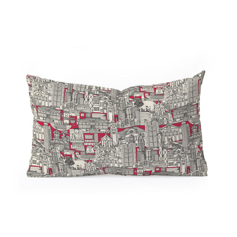 Sharon Turner Hong Kong toile red Oblong Throw Pillow