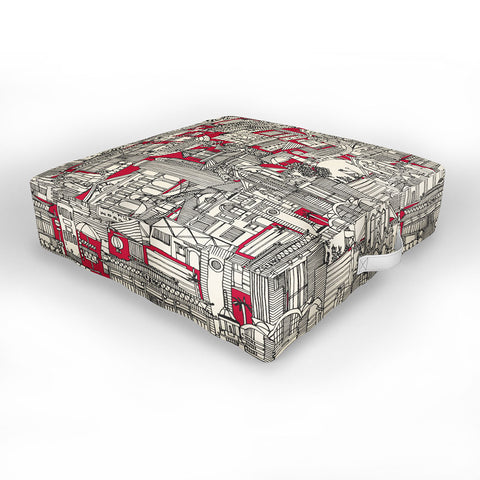 Sharon Turner Hong Kong toile red Outdoor Floor Cushion