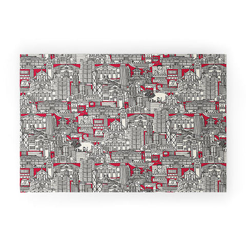 Sharon Turner Hong Kong toile red Welcome Mat