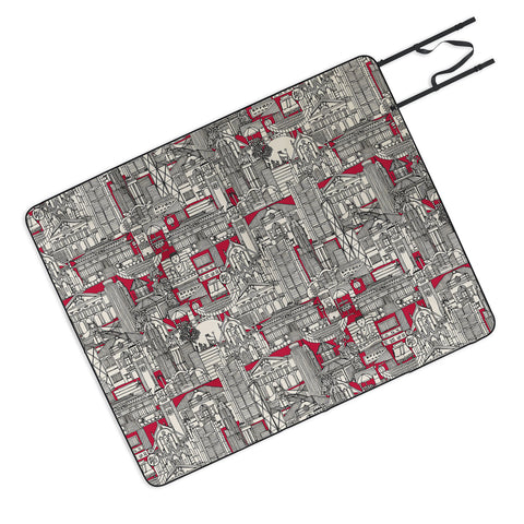 Sharon Turner Hong Kong toile red Picnic Blanket