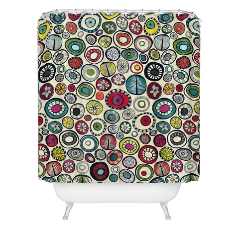 Sharon Turner Honolulu hoops cream Shower Curtain