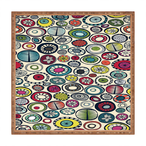 Sharon Turner Honolulu hoops cream Square Tray