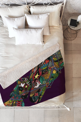 Sharon Turner Horse Love Fleece Throw Blanket