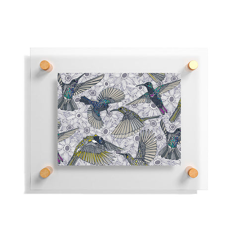 Sharon Turner hum sun honey birds basalt Floating Acrylic Print