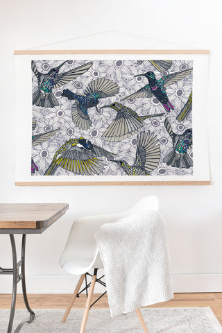 Sharon Turner hum sun honey birds basalt Art Print And Hanger