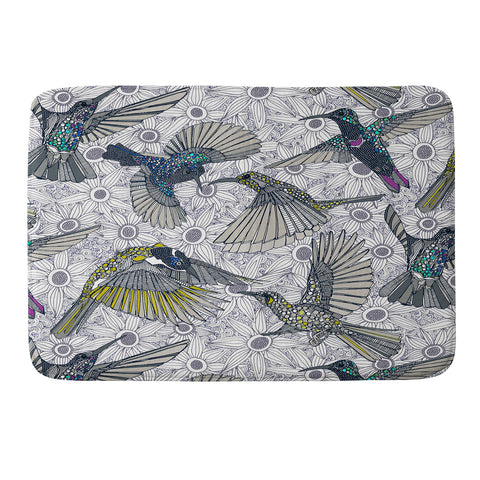 Sharon Turner hum sun honey birds basalt Memory Foam Bath Mat