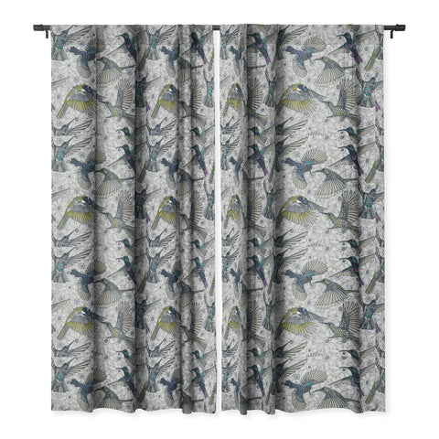 Sharon Turner hum sun honey birds basalt Blackout Window Curtain