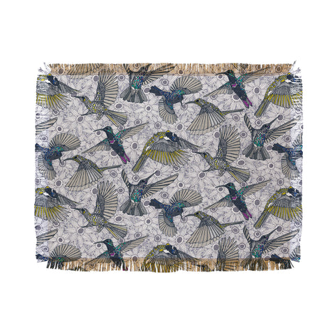Sharon Turner hum sun honey birds basalt Throw Blanket