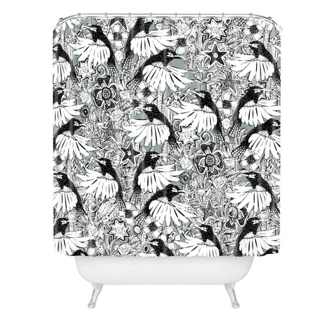 Sharon Turner Hummingbird Heaven Silver Shower Curtain