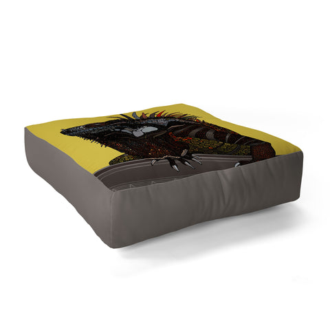 Sharon Turner iguana Floor Pillow Square